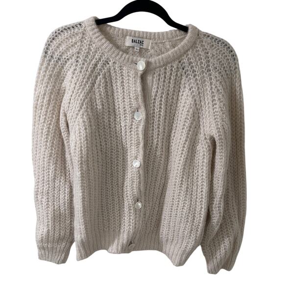 BALZAC Paris Women's Cozy Cocoon Cardigan Alpaca Ecru, size S - Picture 1 of 7